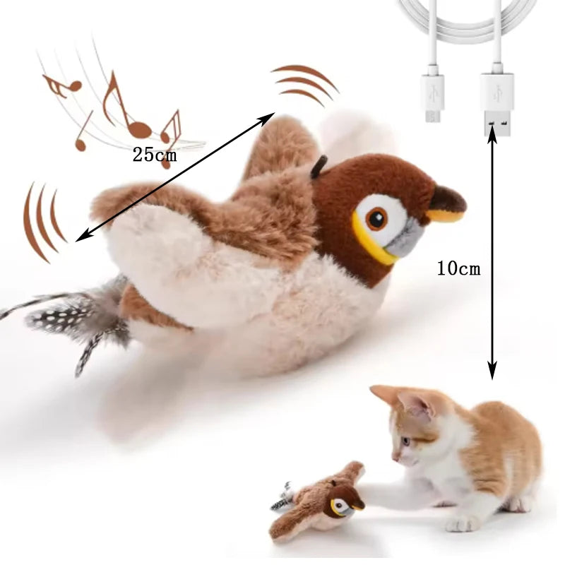 Pet Toy Plush Bite-Resistant and Drop-Proof Flapping Shaky Bird.
