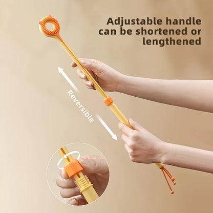 2 in 1 Retractable Cat Tickler Double Sided Massager Cat Teaser Wand Interactive Cat Toy for Kitten Grooming Relieve Itching