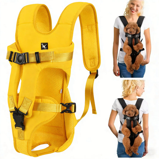 Hands-Free Pet Carrier Backpack – Breathable Adjustable Front Carrier for Small & Medium Dogs and Cats