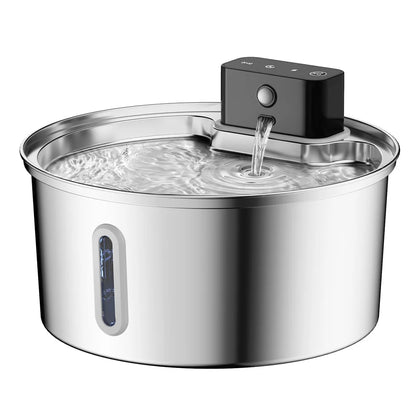 3L 5V Rechargeable Automatic Stainless Steel Dogs Water Fountain 4000mAh
