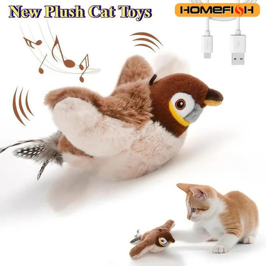 Interactive Flapping Bird Cat Toy – Rechargeable Chirping & Moving Pet Toy
